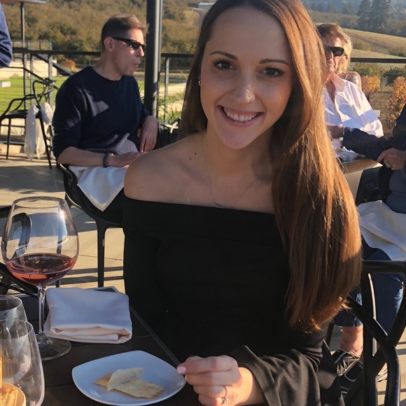 BCBG Off the shoulder black top - Picture 3 of 3